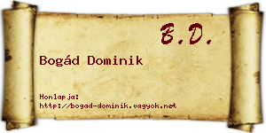 Bogád Dominik névjegykártya